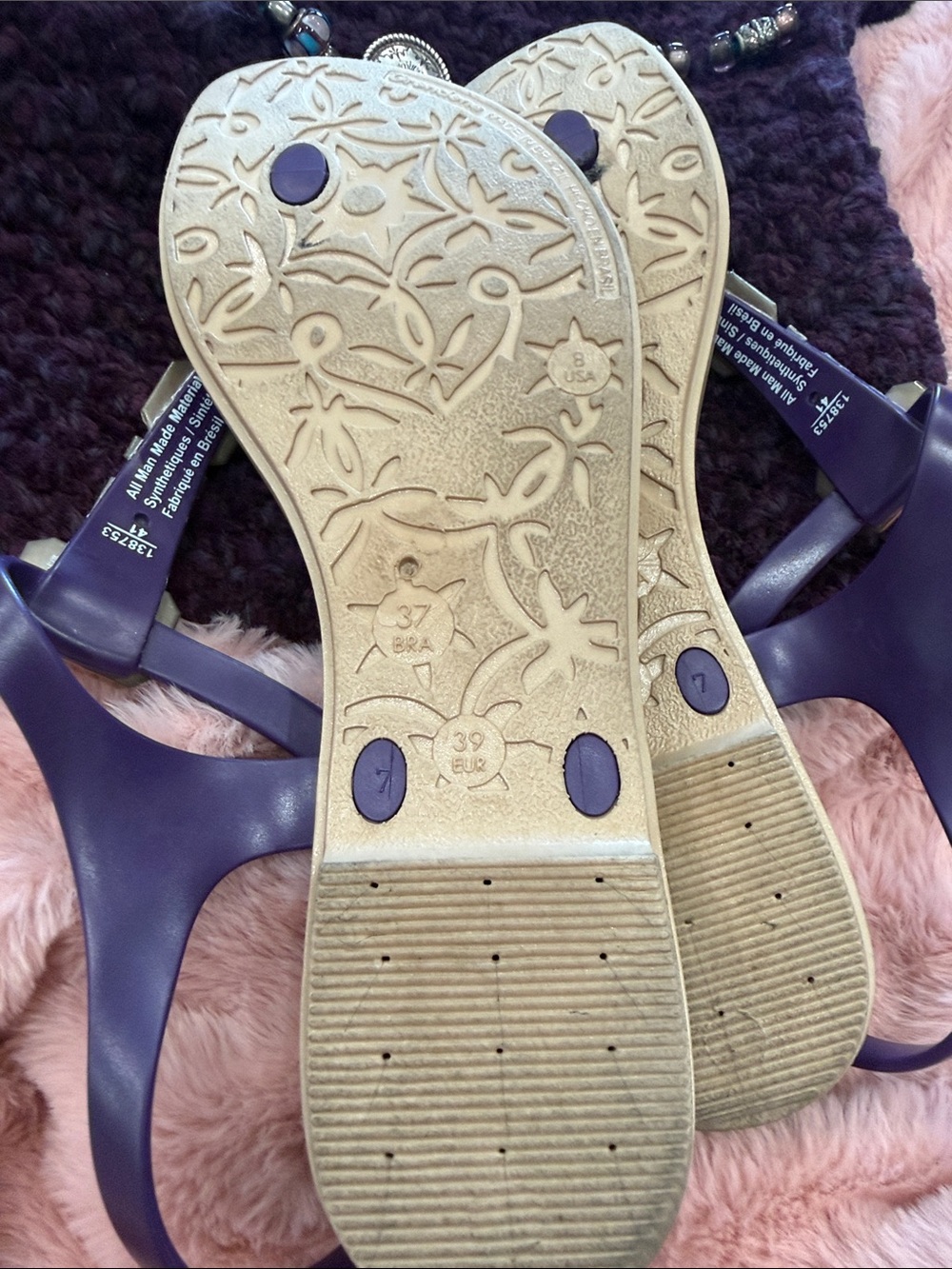Sexy Rare Grenade Purple Cheetah 🐆3 Gems & Jelly Brazil Sz  6 - Picture 7 of 11